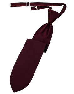 Cardi Pre-Tied Merlot Herringbone Necktie