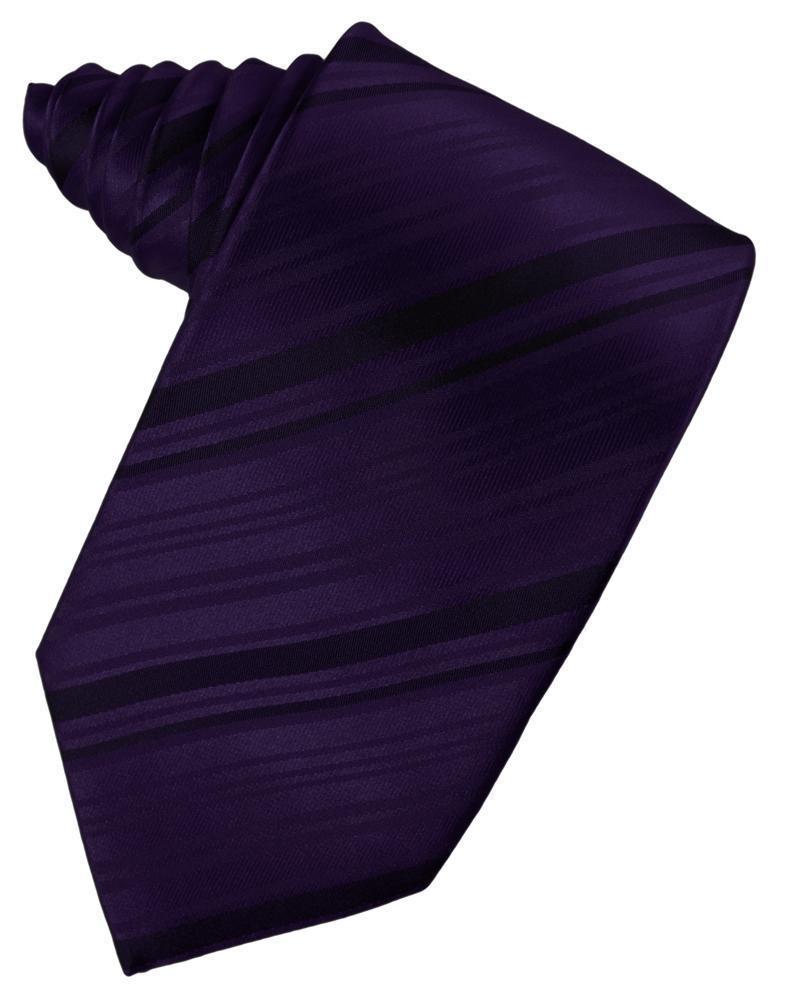 Cardi Self Tie Amethyst Striped Satin Necktie