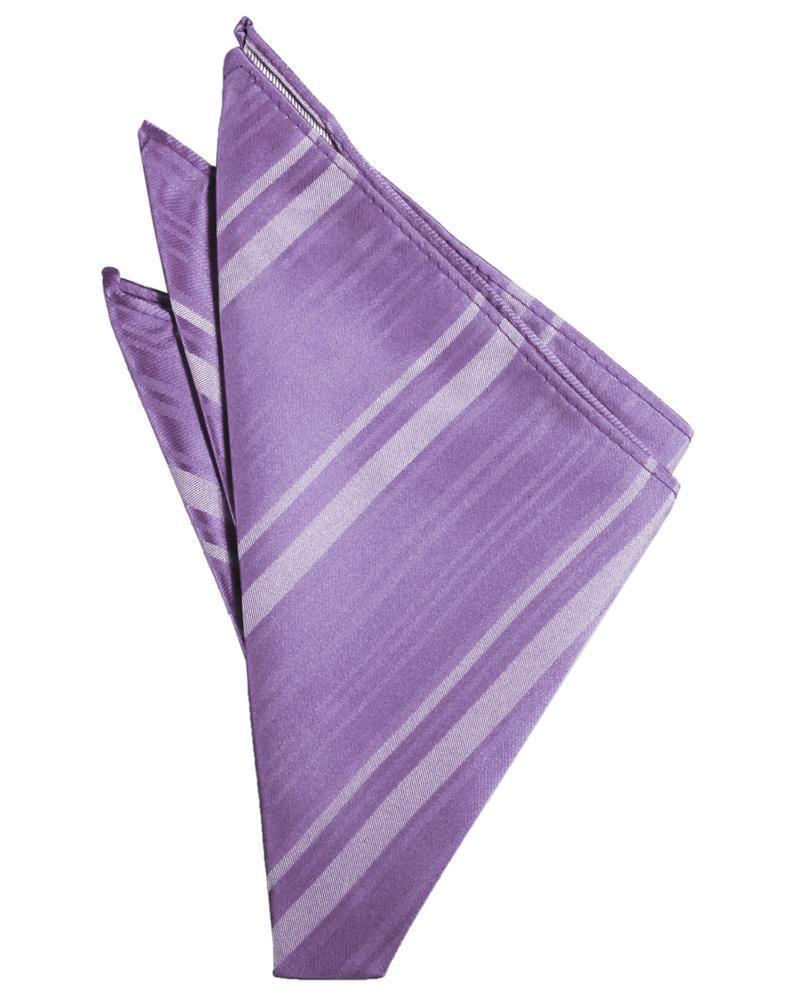 Cardi Wisteria Striped Satin Pocket Square