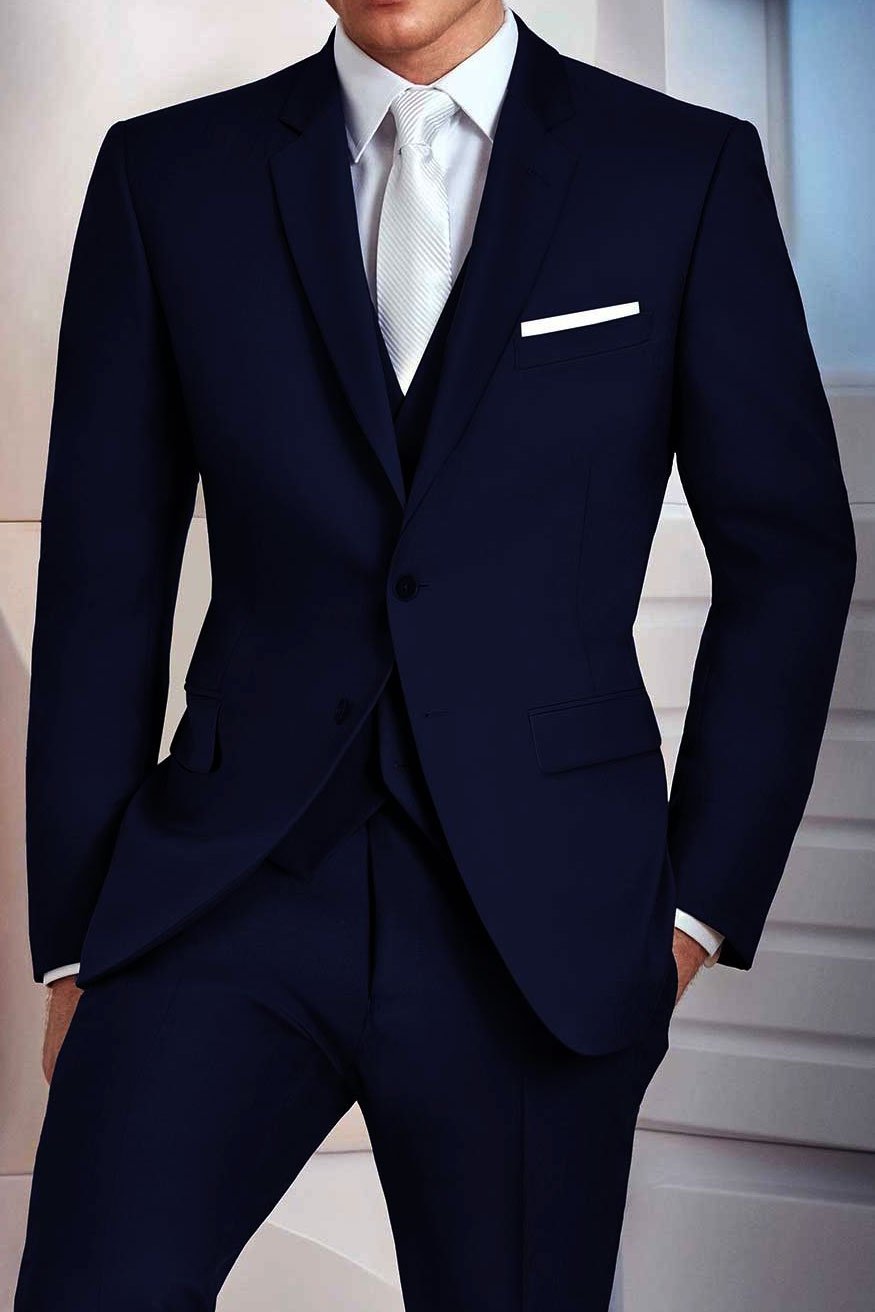 Modern Navy Blue Tuxedo - 3 Piece 46r Matching Pant