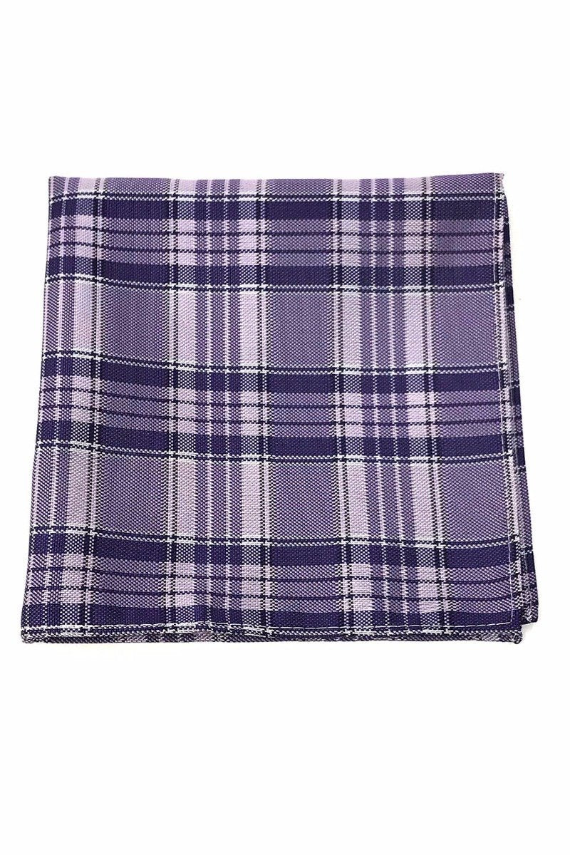 Cardi Purple Madison Plaid Pocket Square