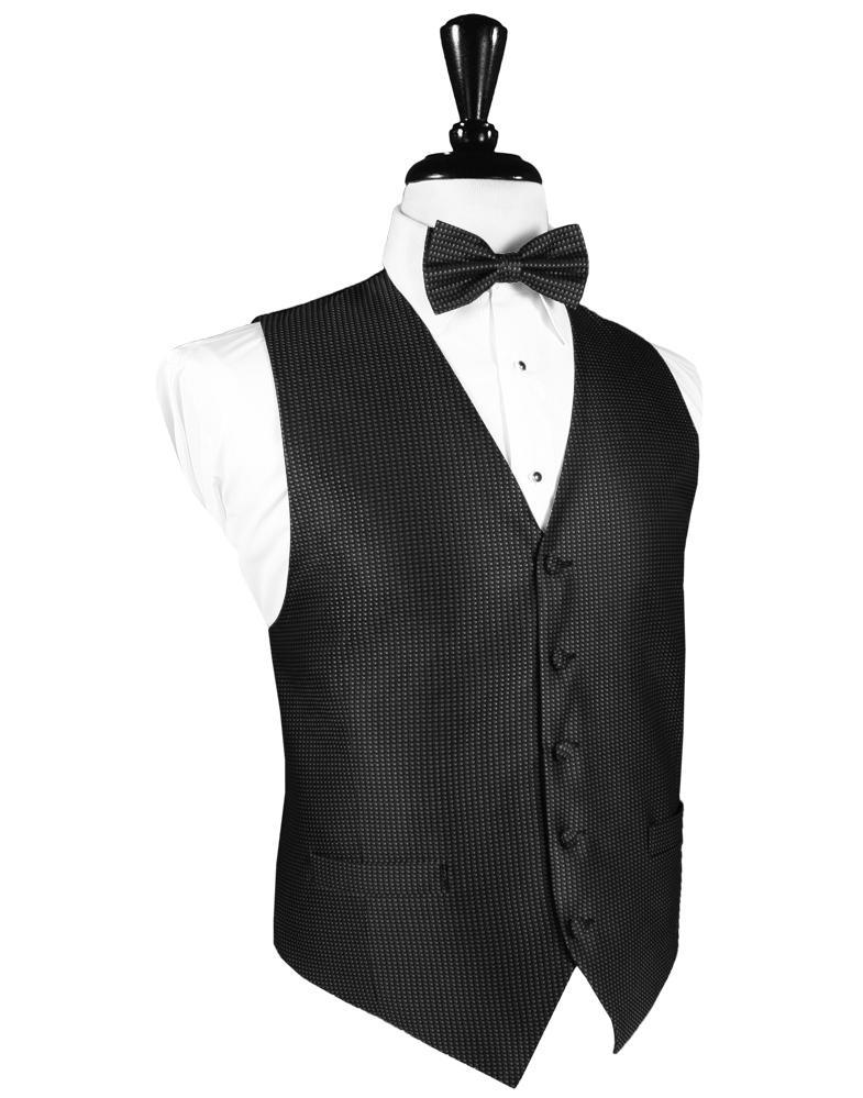 Cristoforo Cardi Asphalt Silk Weave Tuxedo Vest