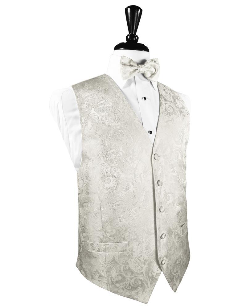 Cristoforo Cardi Ivory Tapestry Silk Tuxedo Vest